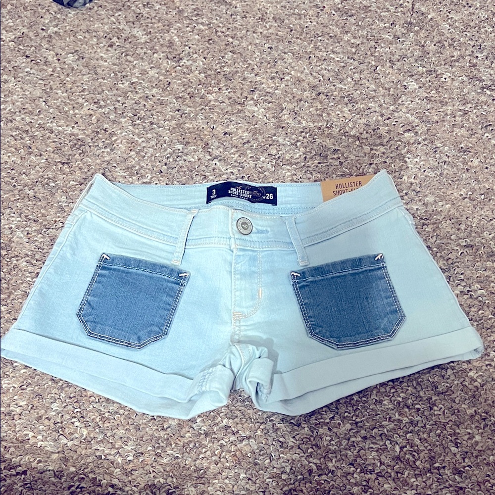 Hollister Women's Faded Blue Jean Shorts